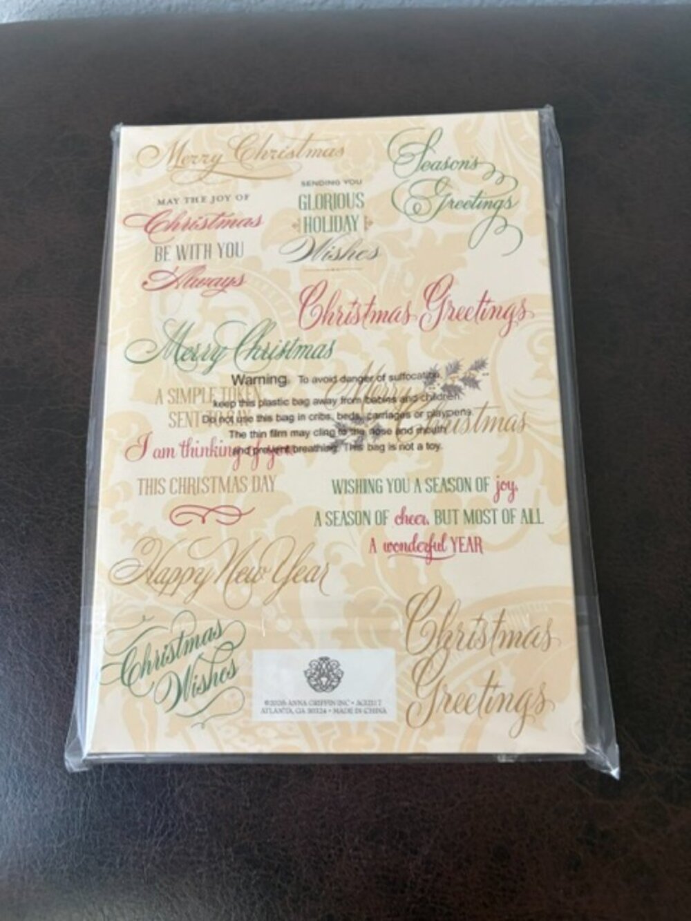 Anna Griffin® Christmas Card Sentiment Rub-Ons - Set of 128 Sealed - Picture 7 of 7